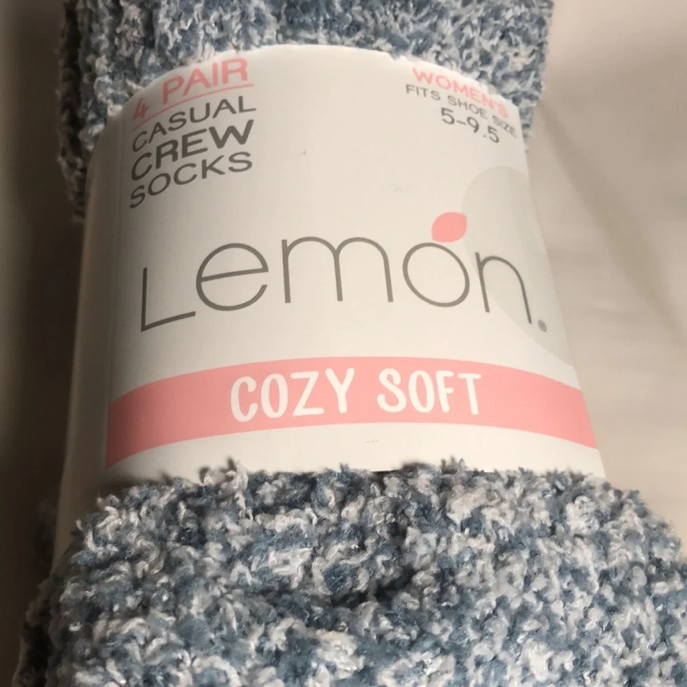 LEMON 4 PAIRS COZY SOCKS
